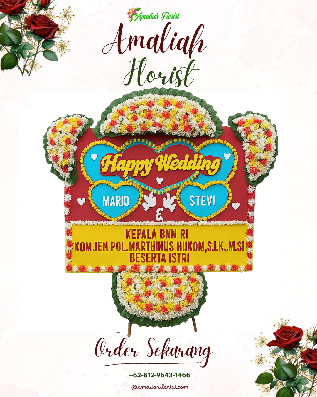 Papan Bunga Pernikahan Liang Anggang